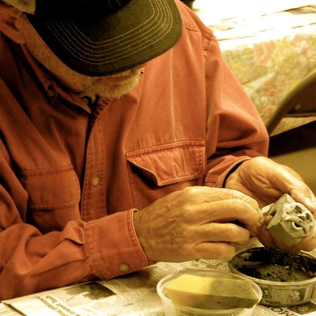Man carving