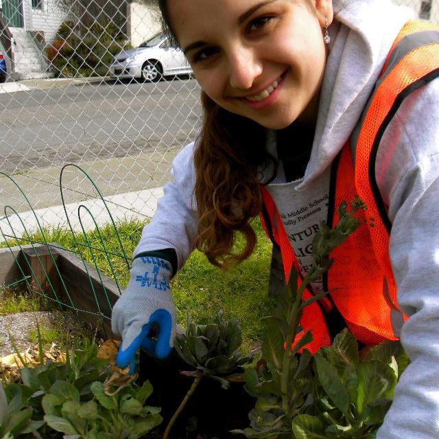 Young woman gardening