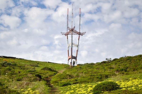 Structure at the top of stair-step trail