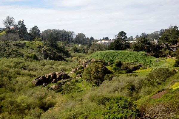 Rocky landscape and rolling hills