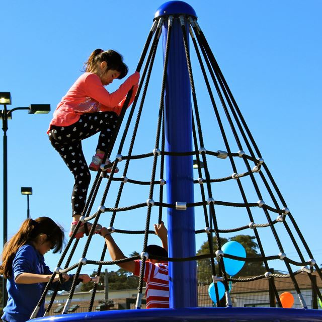 Kids on play equipment