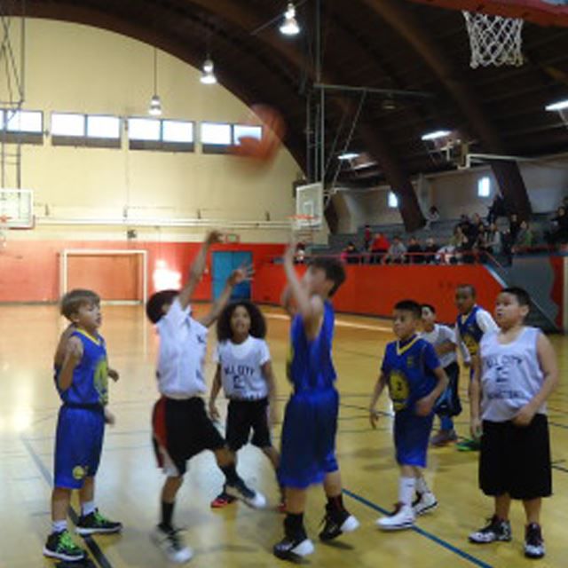 Kids playing basketball