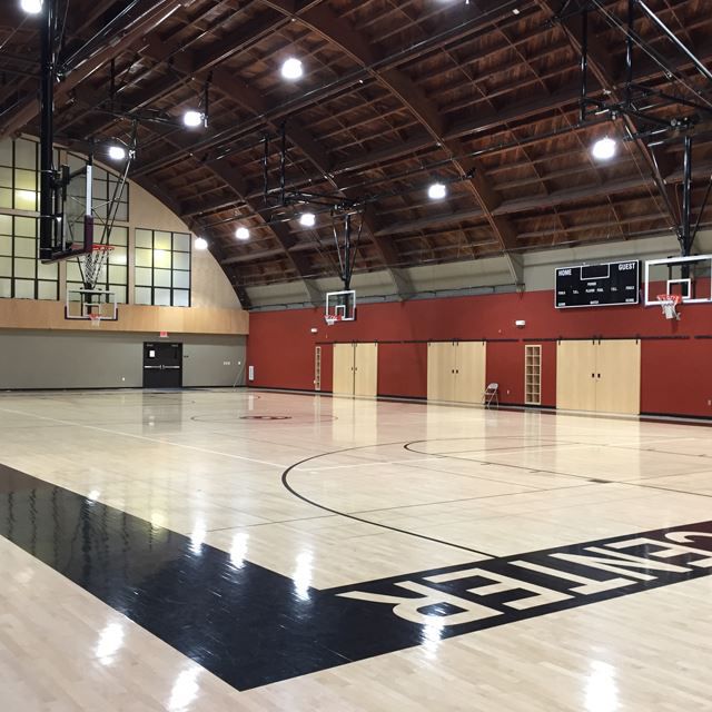 Indoor basketball gymnasium