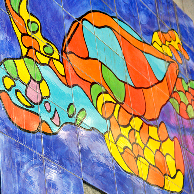 Wall art of a turtle